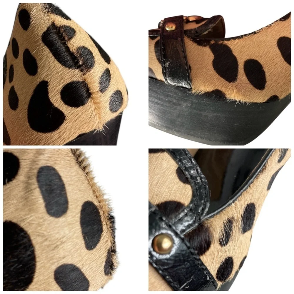 New Michael Kors Vintage Calf Hair Cheetah Platform Pump Heels Size 10
